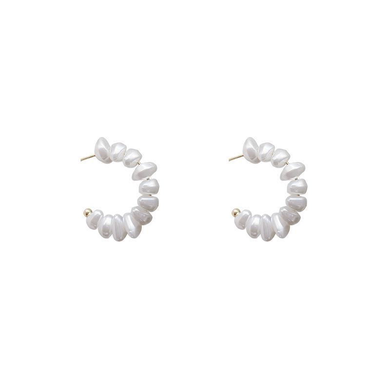 Advanced 2023 Irregular Pearl Circle Stud Earrings in Cold Style - Light Luxury Jewelry
