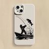 Line Fishing Man Pattern Silicone Phone Case For iPhone 17 16 Pro Max 15 14 13 Mini 12 11 17Air 16E X XR XS 8 7 Plus Soft Cover