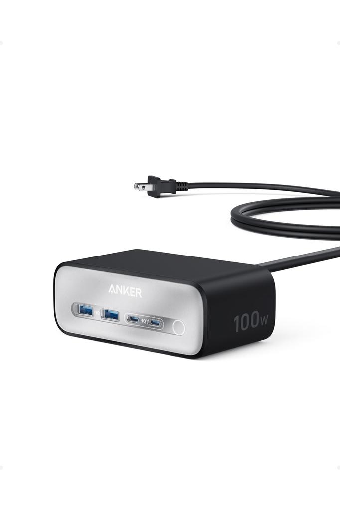 ANKER Charging Station Power 3 AC 2 2 Extension Black (7-in-1, 100W) (USB Tap, Tap, Outlets, USB-C Ports, USB-A Ports, 1.5m Cord)