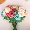3Pcs Artificial Rose Flower Single Stem Fake Rose For Proposal Wedding Bouquet Home Party Table Centerpiece Decoration