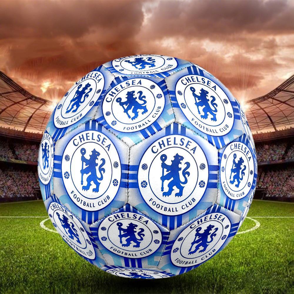 Chelsea England-2  Indoor Soccer Ball Colorful All Ages Machine Stitched PVC Competition Ready Durable High-Bounce SIZE 5 Football.
