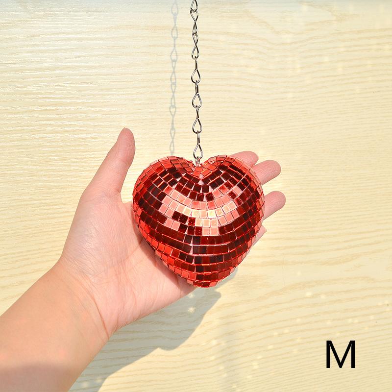 Heart Shape Disco Ball Party Decoration Mirror Disco Balls Hanging Ornament Disco Ball Christmas Stage Wedding Party Home Decor