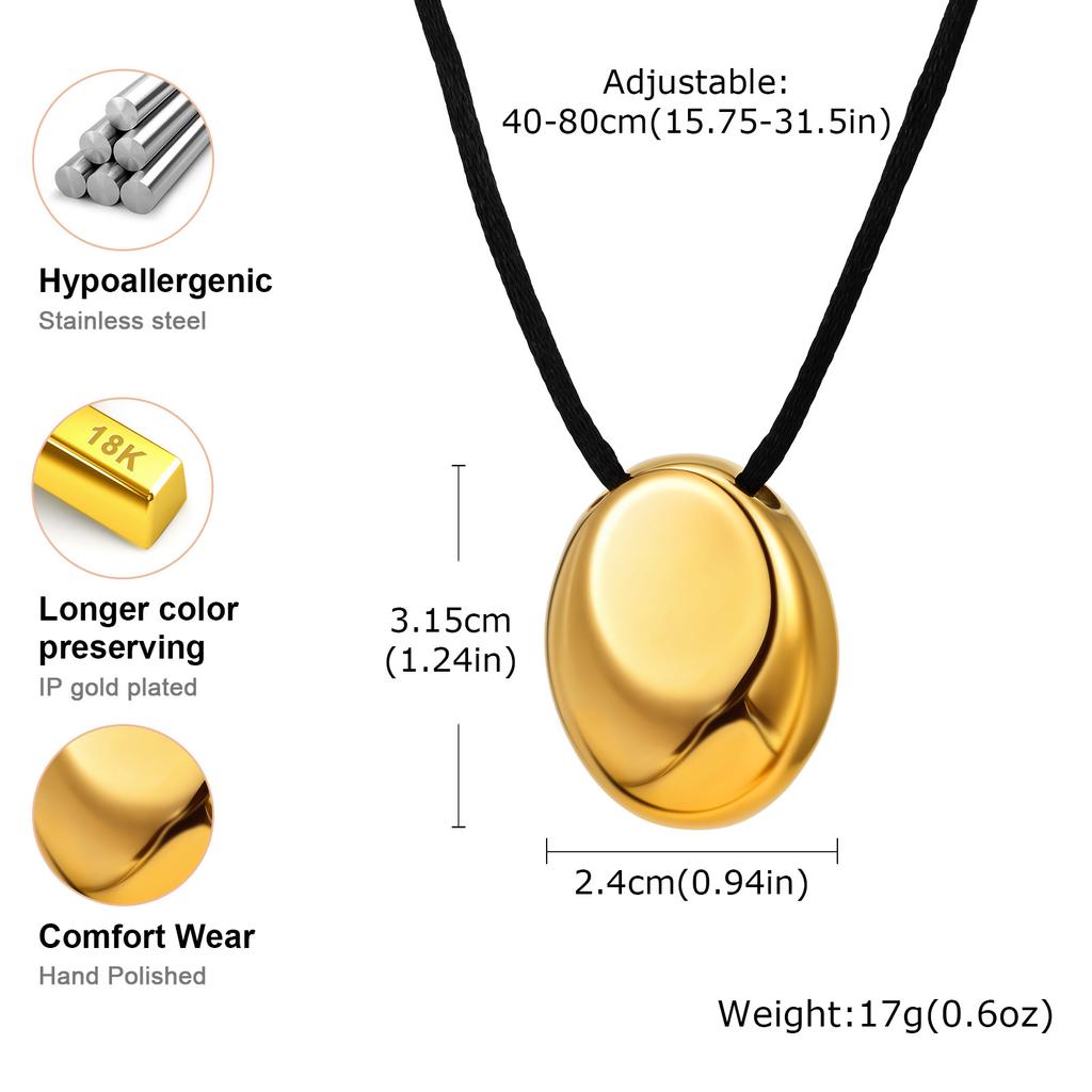 Longue Chaîne Collier Pull Pour Femmes, Pendentif Géométrique Statement en Acier Inoxydable, Cordon Noir Bijoux Automne Hiver 15-31 pouces