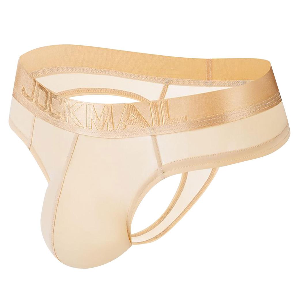 Mens Sexy Underwear Thong Underpants Soft Briefs Panties Ice Silk Ultra-thin Transparent Underwear