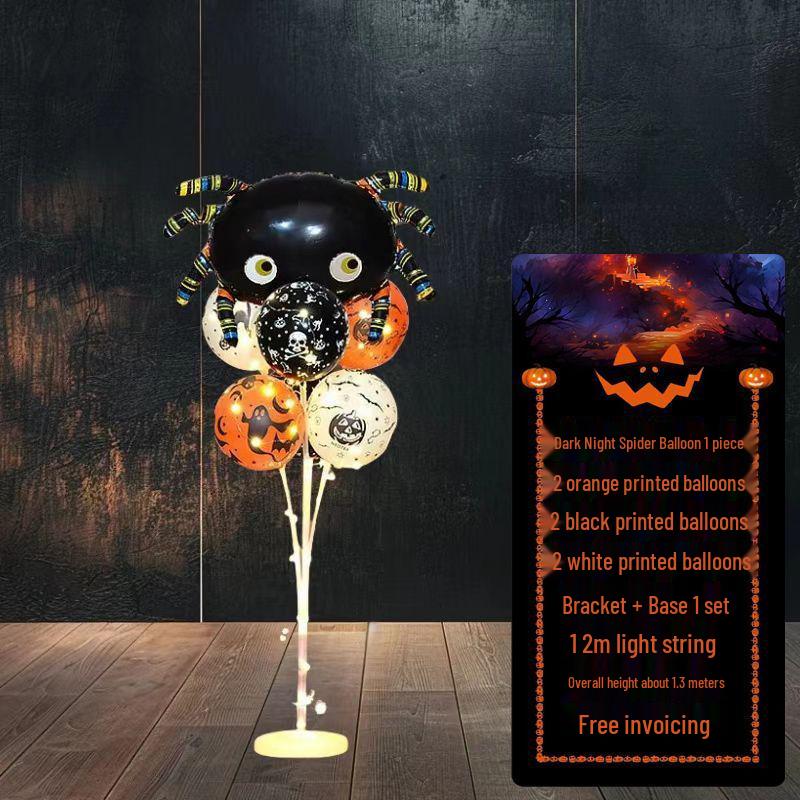 Halloween Pumpkin Skeleton Balloon Columns for Party and Event Decoration