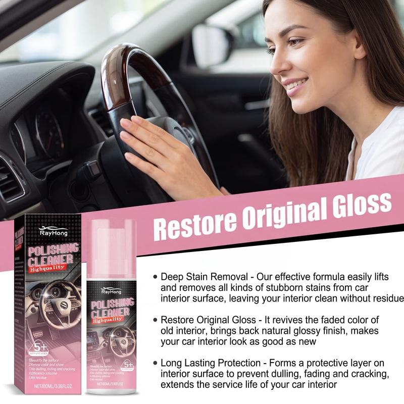 Auto Interior Polish Car Shine Cleaner Interior Detailer Spray Protective Color Fading Repair Automobile Care Detailing Spray For Leather Vinyl