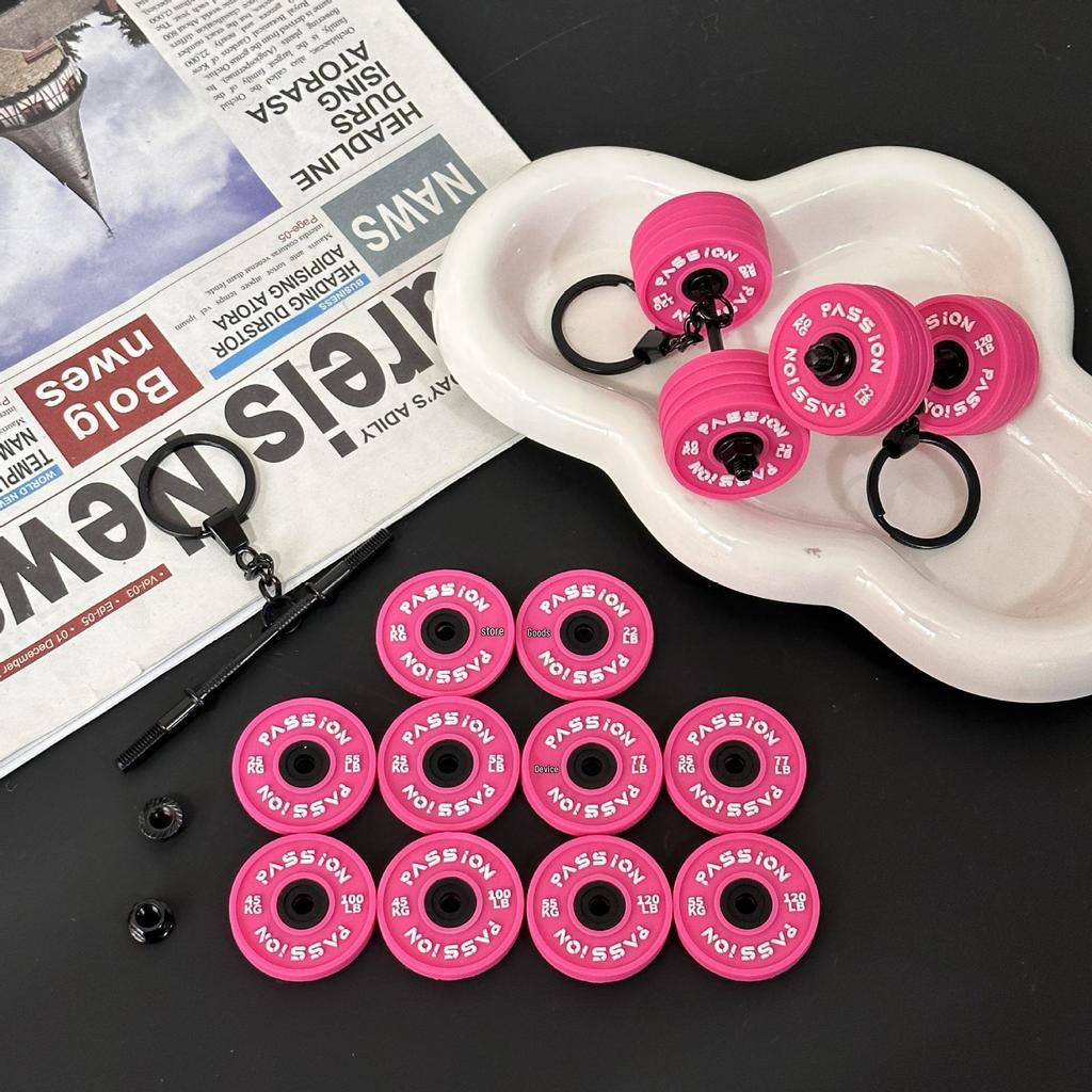 Fitness Series Gummi-Schlüsselanhänger: Hantel- & Kurzhantel-Anhänger für Geschenke