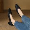 Fashion Genuine Leather Square Toe Shoes for Women High Heeled 2025 Spring Autumn Newest Pumps Wedding Party Shoes Woman Office Pumps
