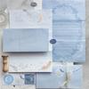 Conjunto de Envelopes e Papel de Carta com Folha de Ouro Poema Lua Estrelada Papelaria Romântica Vintage para Cartas de Amor Manuscritas Papel Estético