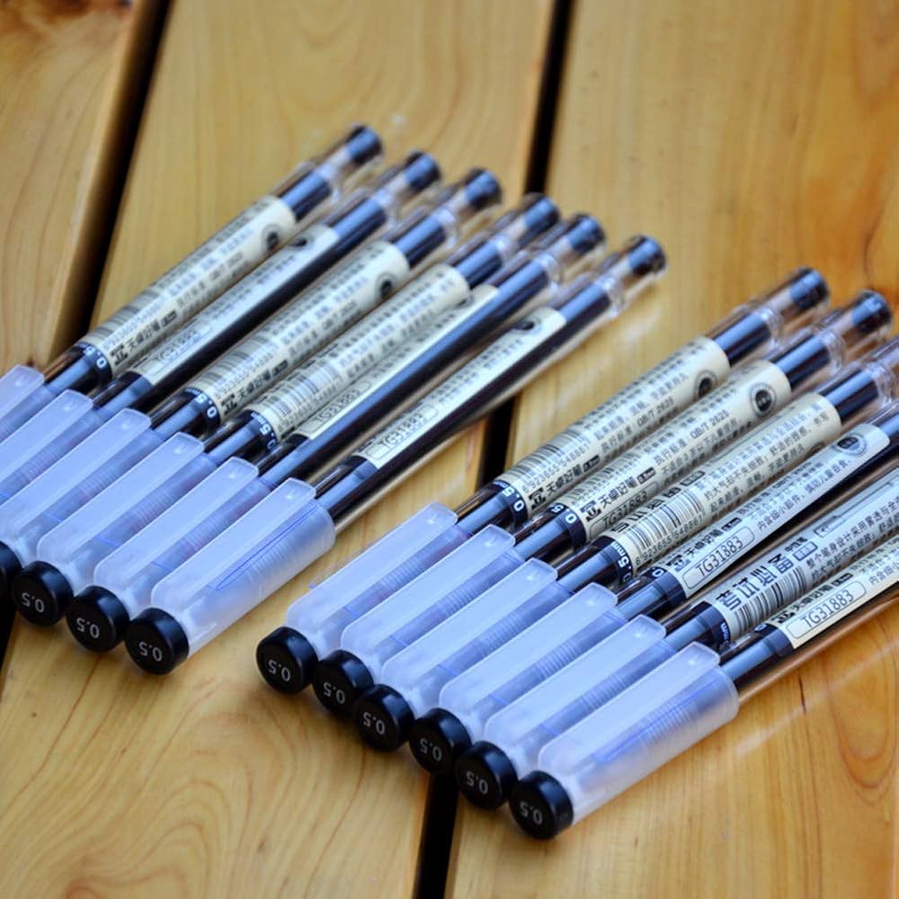 Sencoo 12-Pack Black Gel Ink Pens 0.5mm Fine Point Office School Stationery