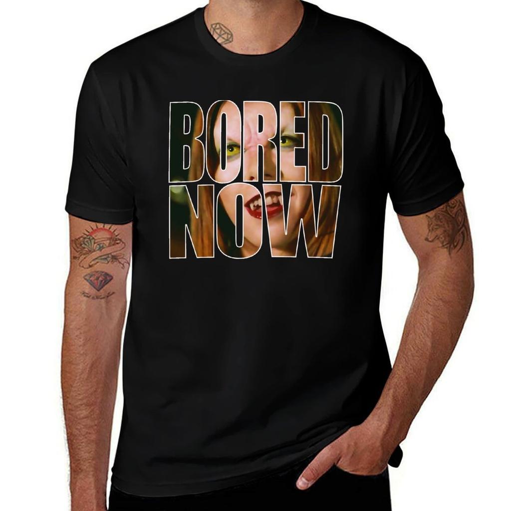 Bored Now Vampire Willow Tshirt Daily Wear Plain Short Sleeve Shirt