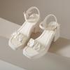 thick-soled thick-heeled high-heeled one-word sandals for women's summer wear, exquisite matching skirts, new models