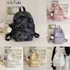 Charming Bear Pattern Backpack Versatile Lightweight Nylon School Bag For Casual Style