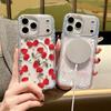 Floral Transparent Magnetic Bow Diamond Lens Case for iPhone 17 Pro Max