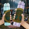 1PC Round Tree Of Life Ornament 750ml Color Plastic Sports Water Bottle Leakproof Flip Straw Lid For Sports Office Home Use