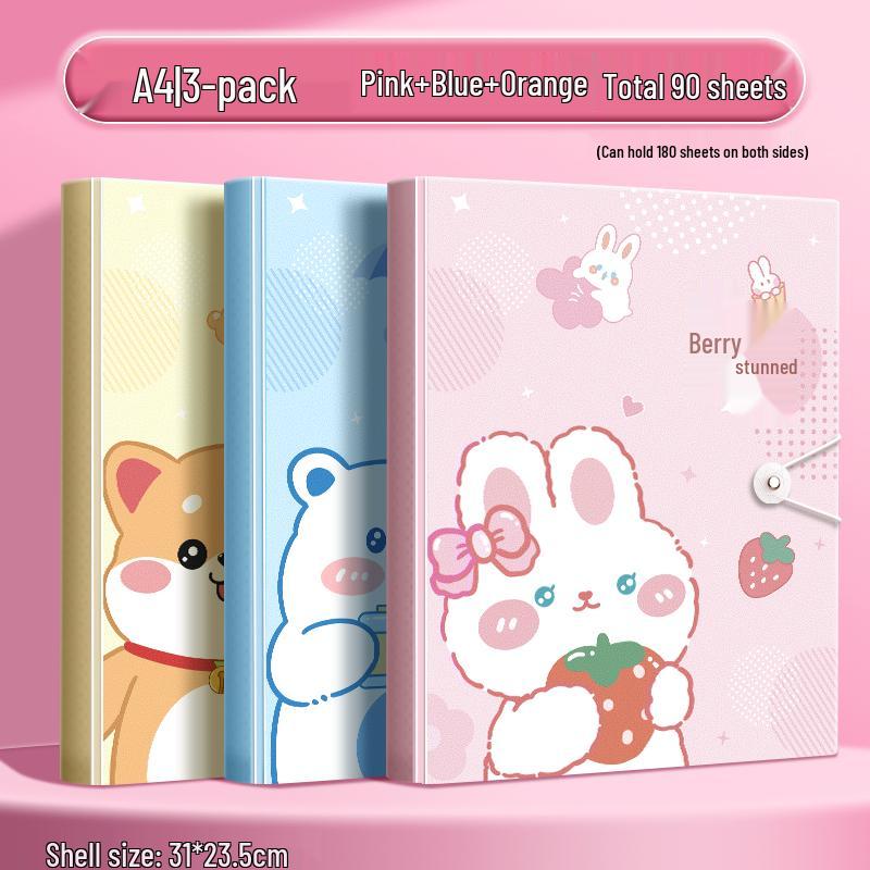 A4 Multi-Layer Transparent Document Folder with Loose-Leaf Inserts for Students