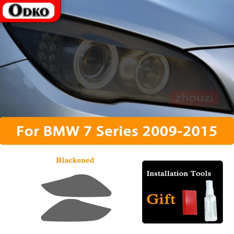 For BMW G11 G12 F01 F02 7 Series 2009- 2 Pcs Car Headlight Tint Black Protective Film Transparent TPU Sticker Accessories