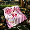 Pink Heart Puella Magi  Throws Blanket Flannel Blankets Plush for Couch Bed Gifts for Men Women Travel picnic blanket Christmas fan gifts