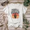 Dust & Dreams Graphic Tee: Western Cactus Sunset Shirt