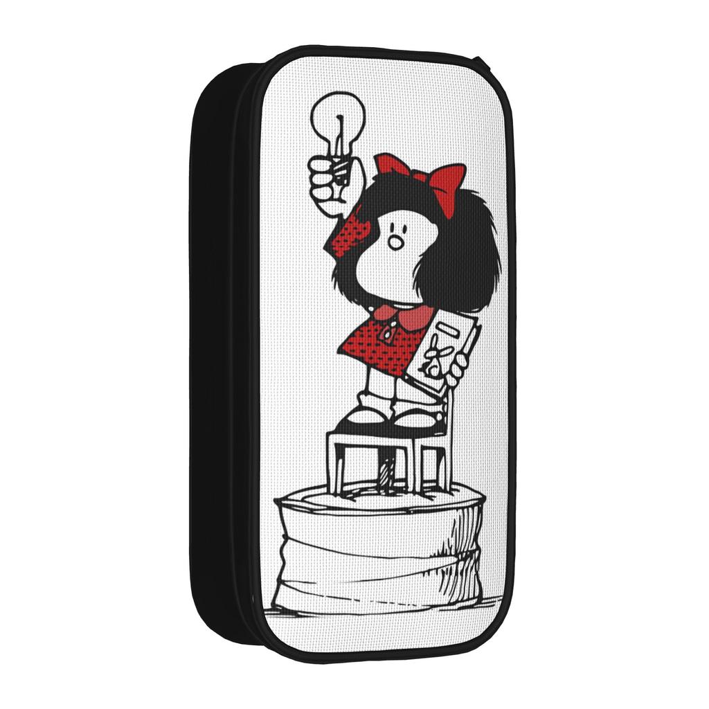 Freedom Premium Scoop Pencil Case Classic M-Mafaldas Pen Pencil Bags Student Large Storage Office Zipper Pencil Pouch
