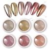 Rich Gold Titanium & Silver Mirror Powder: Rose Gold & Champagne Electroplated Solid Powder for Nail Art