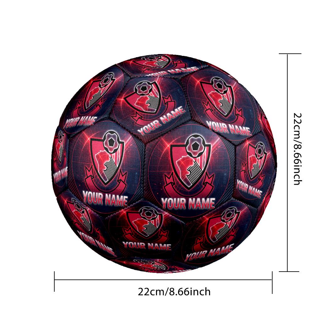 Size 5 Football Custom Name Text, Outdoor Training Soccer BallBournemouth Football