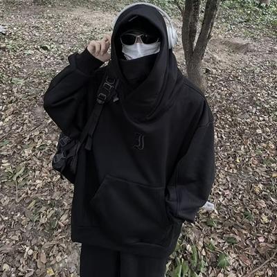 Pánská mikina Japonská mikina Harajuku Urban Streetwear Cyber ​​Punk Mikina s kapucí Prodyšný Pohodlný svetr na zimu na podzim