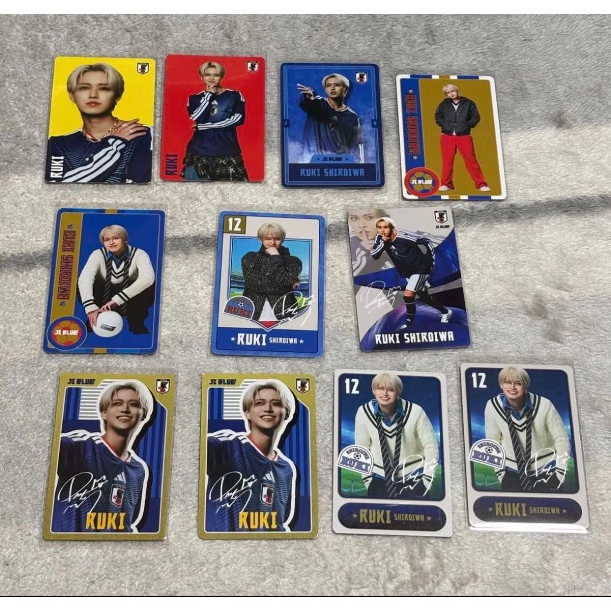 Used JI BLUE JO1 Ruki Shiraiwa Autographed Trading Card Entre Complete Set of 11
