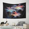 Glowing Lilies On Dark Background Pattern Wall Hanging Tapestry Decorative Tapestry Home Decor for Bedroom and Living Room