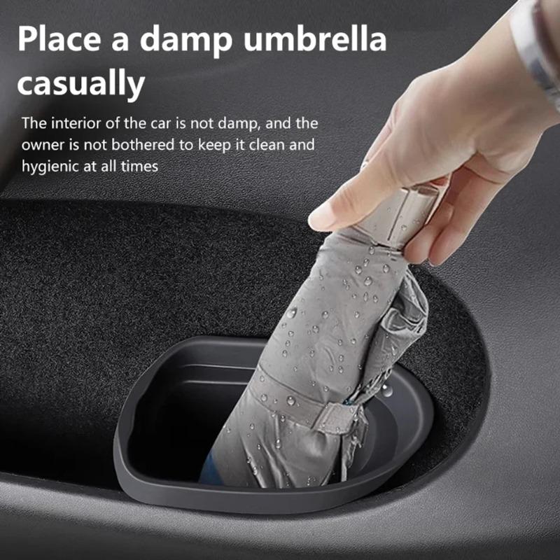 Car Door Trash Can for Tesla Model 3/Y/3 Highland 2017-2025 Eco-Friendly Silicone Waterproof Garbage Can Storage Box Accessories