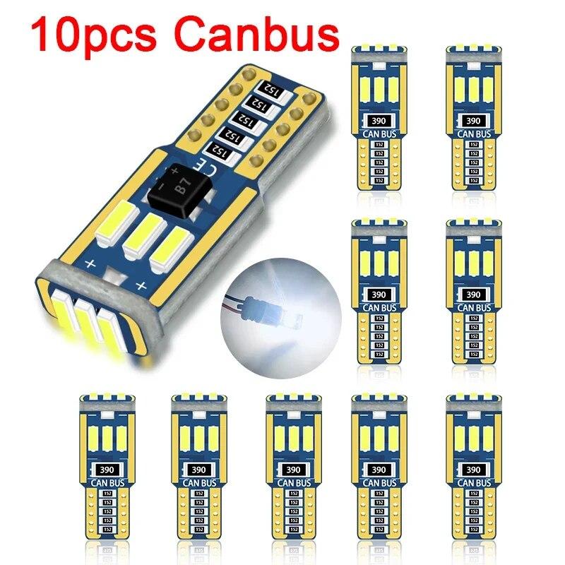 10pcs Canbus T10 Led W5W Led Car Interior Lights 9led 4014smd No Error 194 168 Reading Dome Light Instrument Bulb Plate Lamp Dome Lights 6