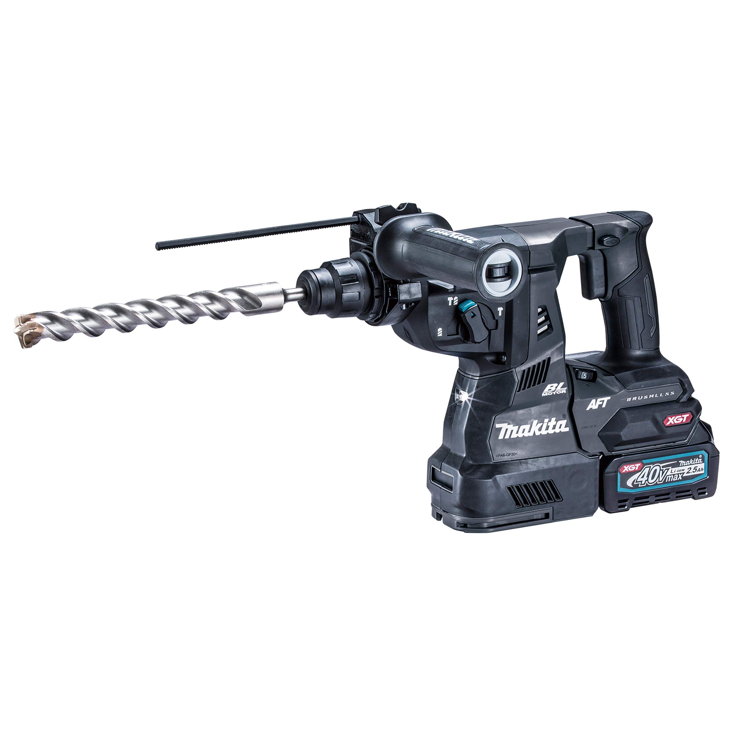 

Makita Cordless Hammer 40V 28mm with Battery HR001GRDXB Drill, Max, (Chipping Capable), SDS+, Charger, Black, чорний