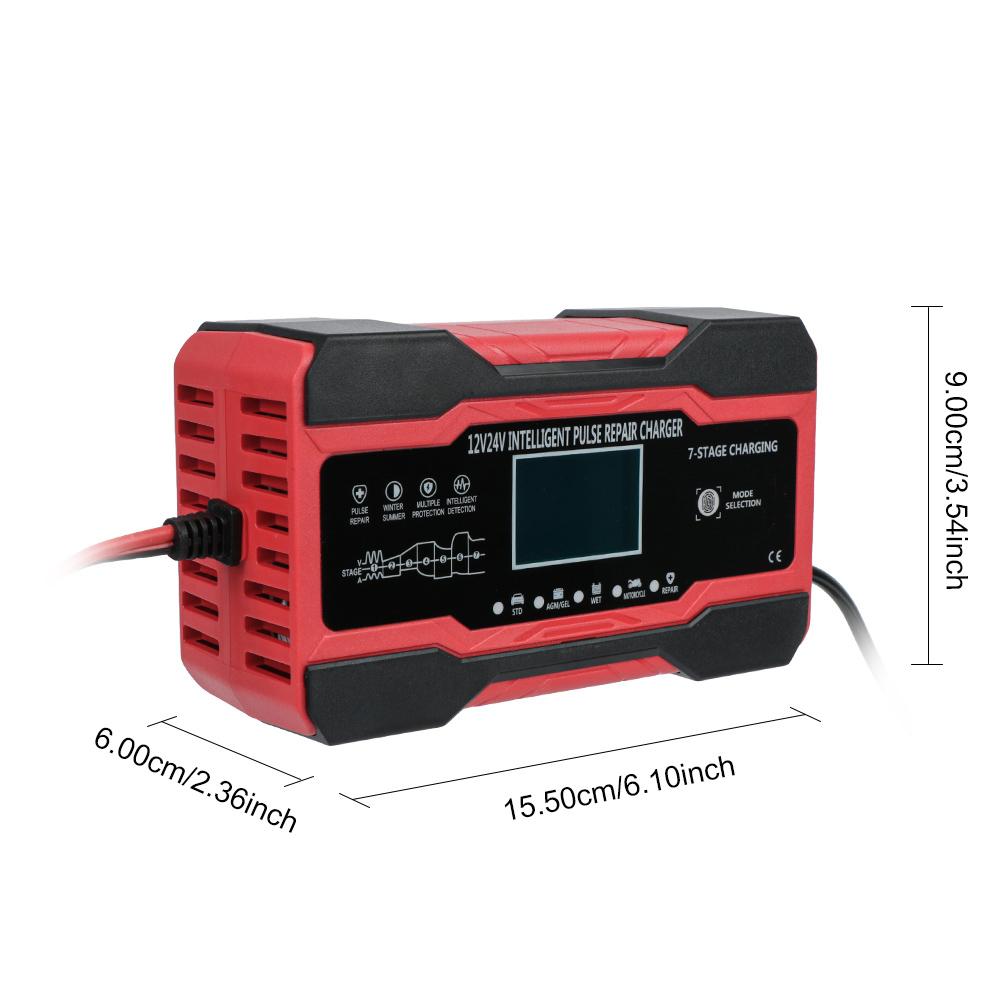 Nass Trocken Blei Säure Batterie Vollautomatisch Autobatterieladegerät 12V 10A / 24V 5A Für Auto Moto Blei Schnellladung
