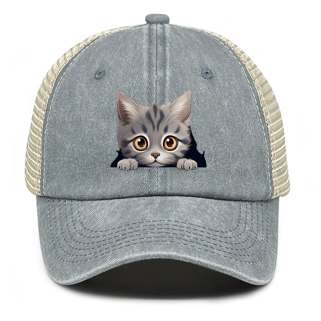Lovely Cat Snapback Baseball Hat Cute Animals Hats For Woman Breathable Unisex Adjustable Baseball Cap Perfect For Street Style