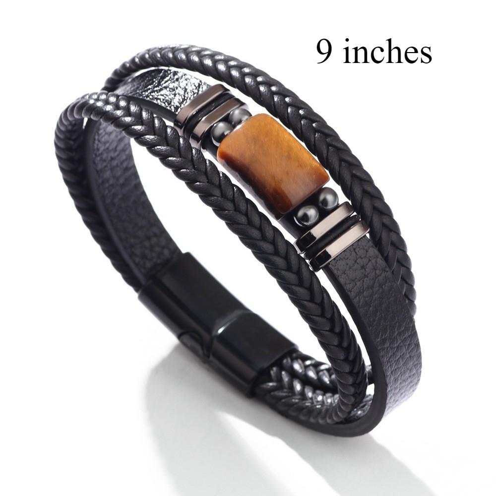 

Tiger Eye Stone Bracelet Magnetic Buckle European and American Men s Jewelry Bracelet Retro Men s Bracelet Leather Bracelet