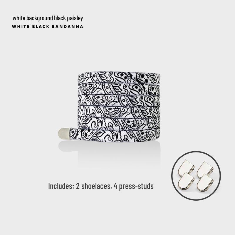 Paisley No-Tie Elastic Slip-On Flat Shoelaces (0.8CM)