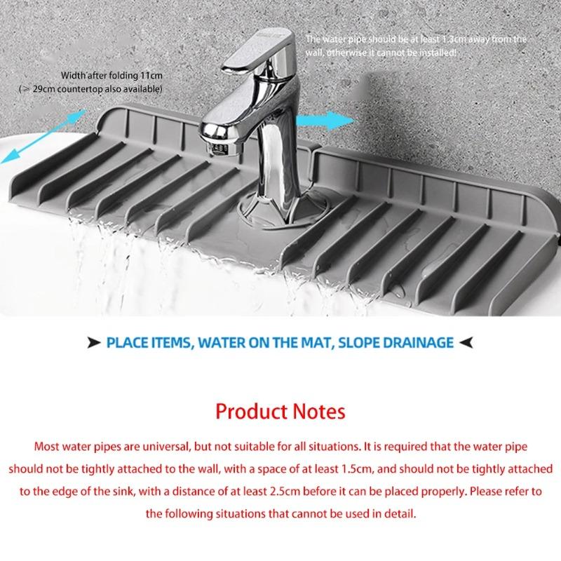 Silicone Drain Pad Multifunctional Sink Faucet Kitchen Drain Pad Thickened 37cm Splash Proof Pad