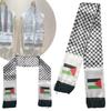 Palestine Flag Scarf 14*130cm Double Layered Polyester Fabric