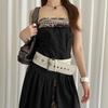 Vintage Leather Waist Belt Y2k Dress Jeans Belt Retro Women's Rivet Belt  Waist-Cinching