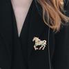1Pc Animal Decoration Commemorative Gift Diamond Studded Fresh Zinc Alloy Sweet Pony Brooch