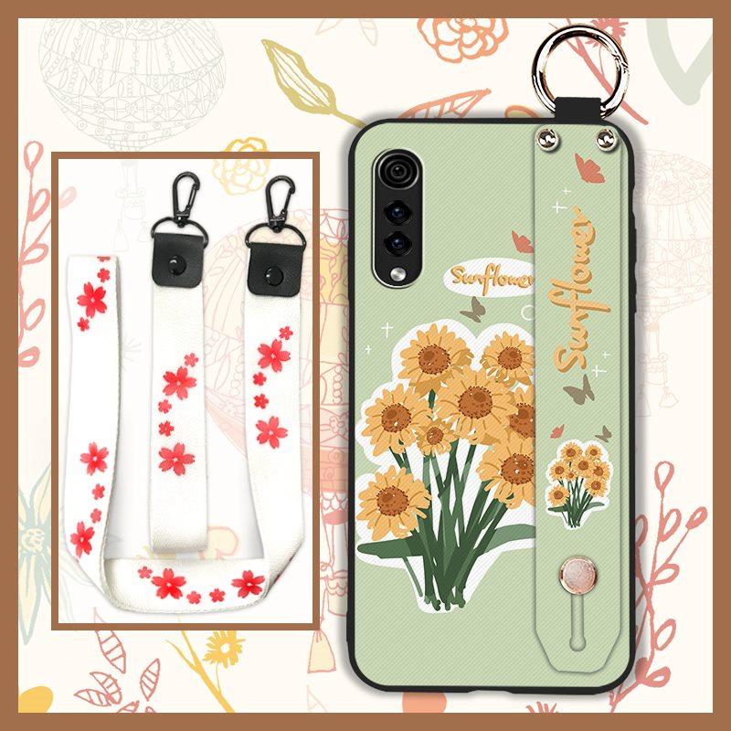 Wrist Strap Flower Phone Case For LG Velvet 4G/5G Shockproof Waterproof Soft Case Fashion Design Anti-dust Kickstand
