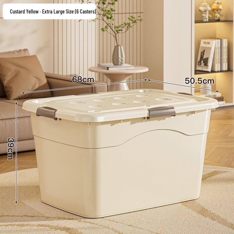 Extra Large Plastic Storage Box with Wheels for Toys, Snacks, Clothes - Thickened Container for Living Room & Bedroom