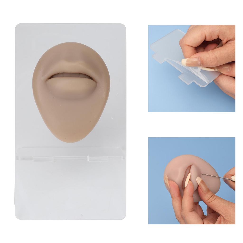 Silicone Lips Model 3D High Simulation Lifelike Elastic Lip Piercing Tattoo Practice Fake Lip Model for Training