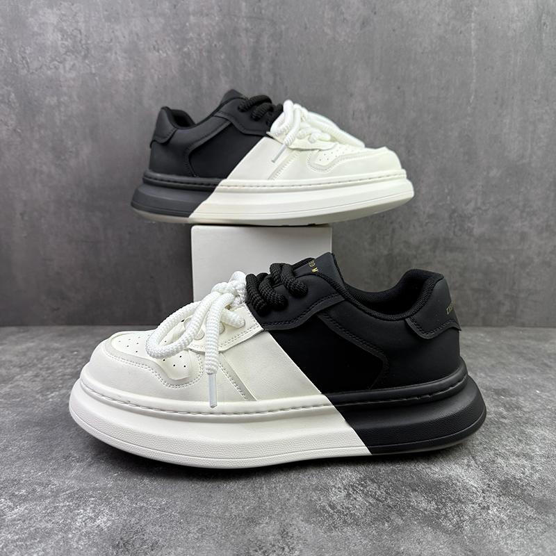Leisure Sports Autumn New Style Thick Bottom Fashion Trend Thick Bottom Versatile Casual Board Shoes Breathable Men's Shoes