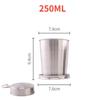 Stainless Steel Folding Cup Portable For Outdoor Travel Retractable Telescopic Collapsible Cups With Keychain