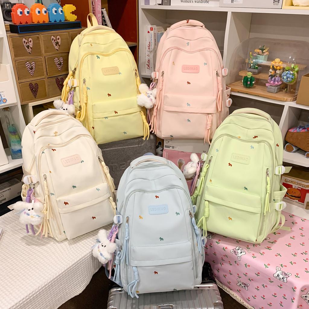 Schoolbag Dopamine Color Scheme Backpack Large Capacity Student Bag Fresh and Sweet Student Bag Fashion Simple Backpack