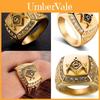 Fashion Rhinestone Masonic Symbol Mens Ring With Elegant Gold Alloy Finish For Hip Hop And Street Style