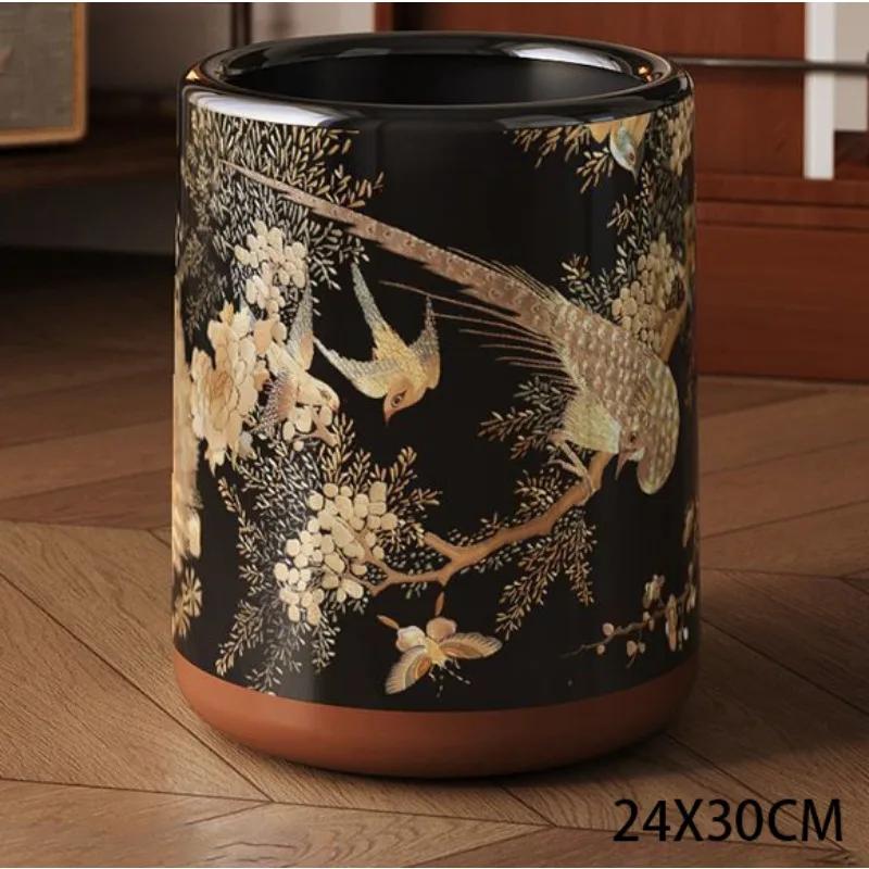 

Large Trash Can Stainless Steel Trash Bin Bedroom Kitchen Wastebasket Living Room Retro Litter Bins Modern Garbage Bin Cleaning