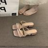 Niche thick heel French commuter outer slippers women's shoes 2025 summer skirt temperament evening breeze sandals
