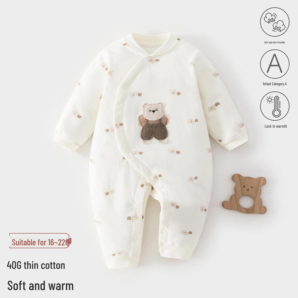 Neugeborenen-Strampler aus reiner Baumwolle - Atmungsaktiver Baby-Overall für Frühling & Herbst mit Schmetterlings-Design